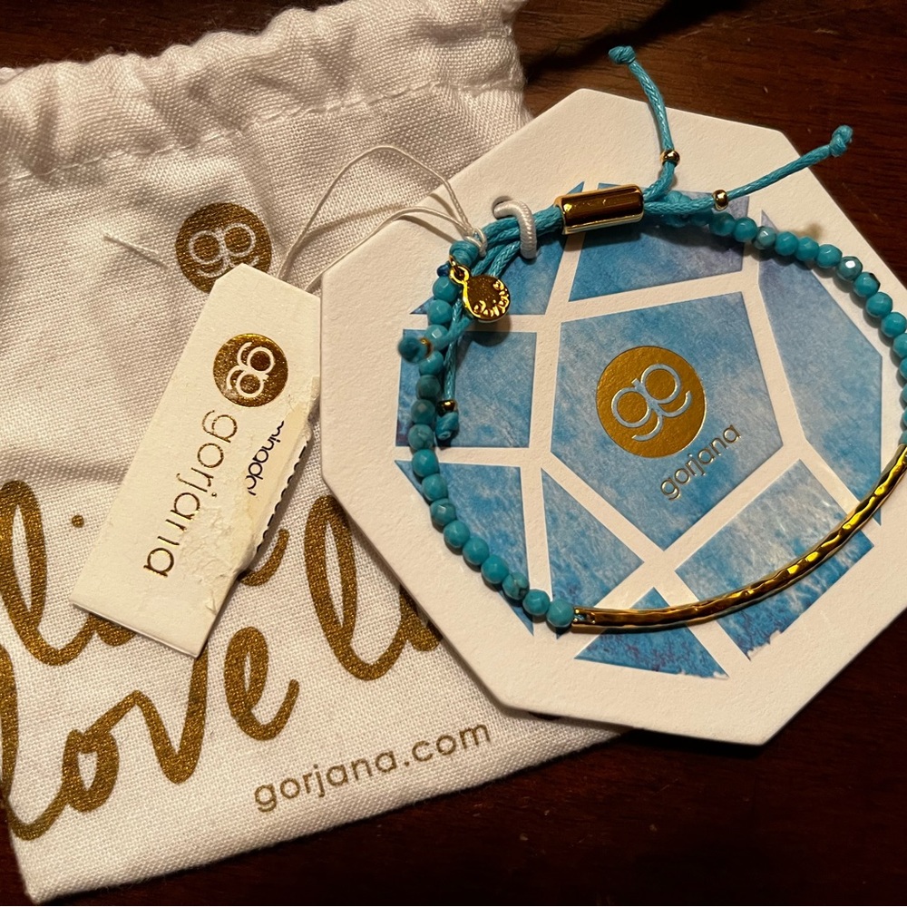 GORJANA Power Beaded Bracelet in Turquoise / Gold